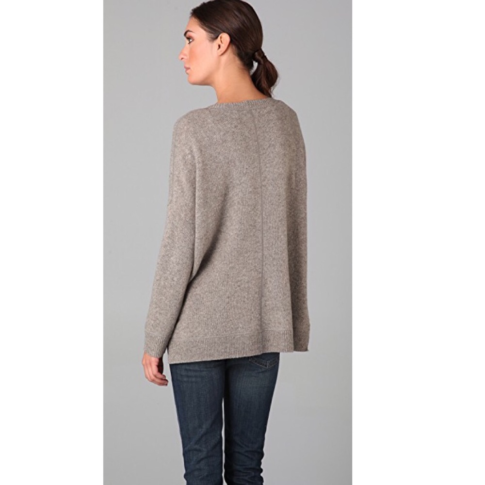 Vince Solid Crew Neck Oversized Sweater. Brown - image 2